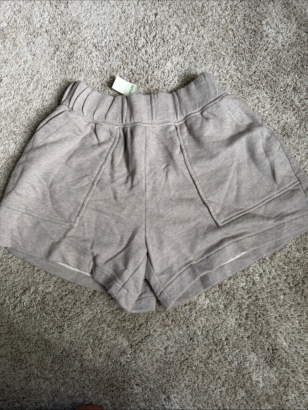 Women's Casual Elastic-Waist Gray Shorts
